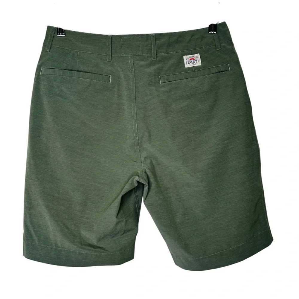 Faherty Men’s All Day Chino Shorts Green Pockets/Drawstring Sz.30-As Is- Preppy